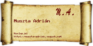 Muszta Adrián névjegykártya